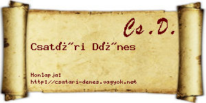 Csatári Dénes névjegykártya